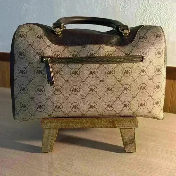 Anne Klein Logo Varsity Stripe Satchel Handbag - Picture 3 of 7